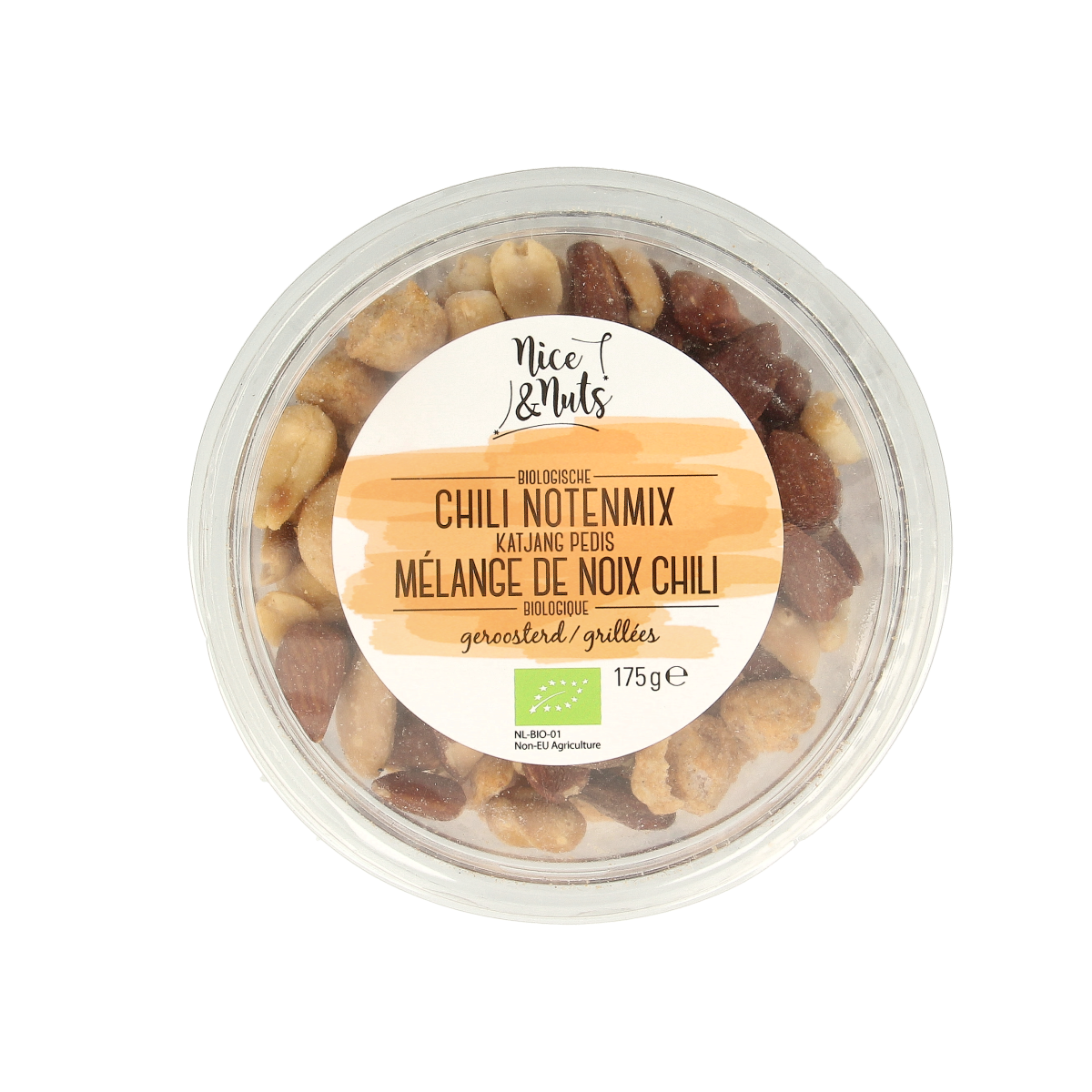 Nice & Nuts Chili notenmix met katjang pedis geroosterd bio 175.00 Gram