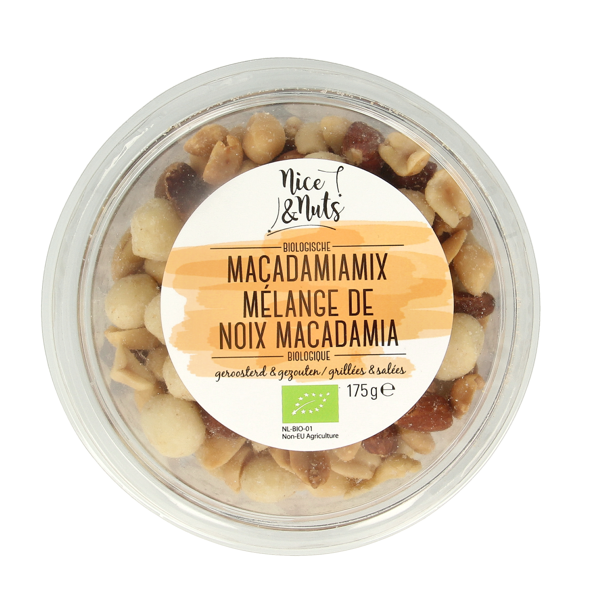 Nice & Nuts Macadamia mix met zeezout geroosterd bio 175.00 Gram