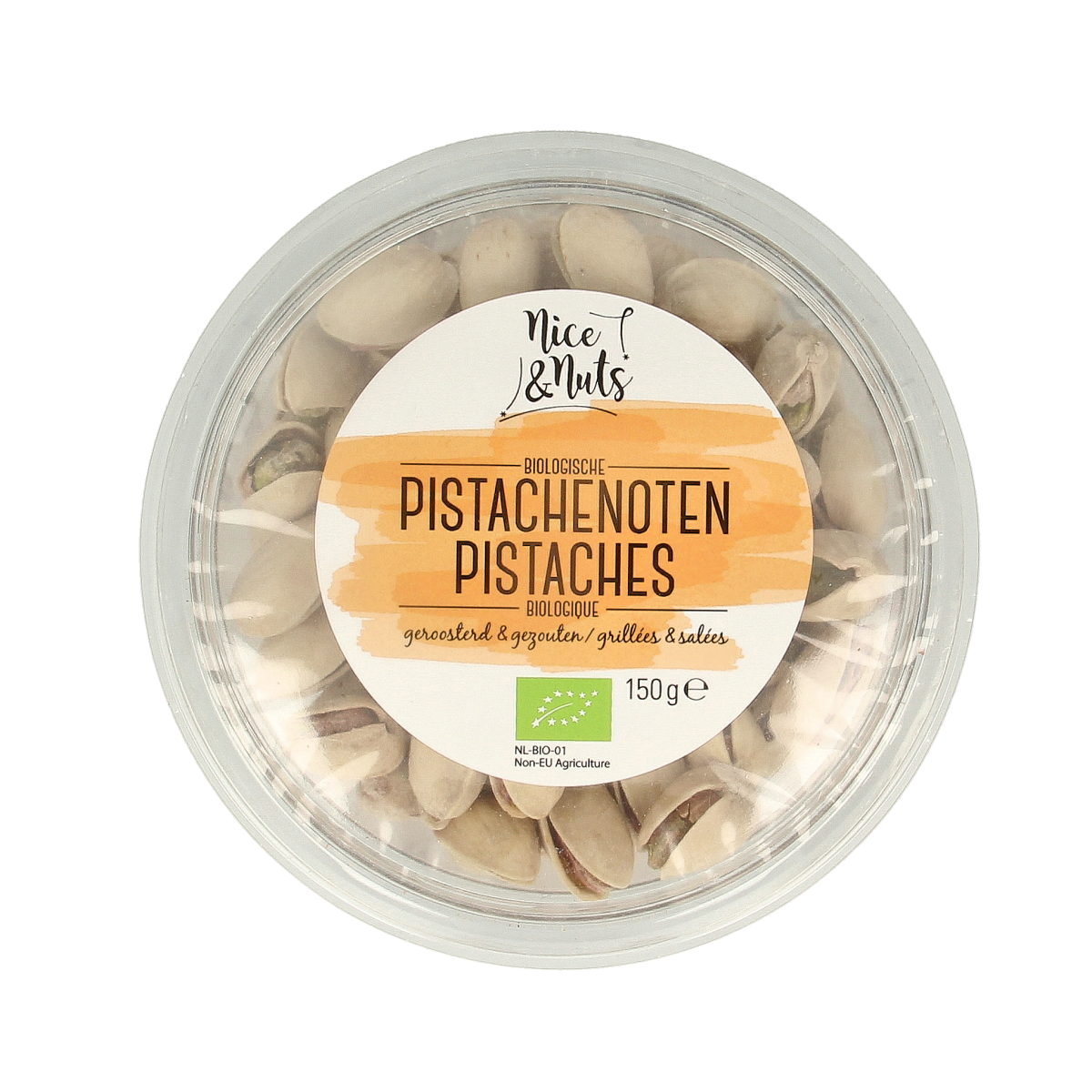 Nice & Nuts Pistache noten in dop gezouten geroosterd bio 150.00 Gram