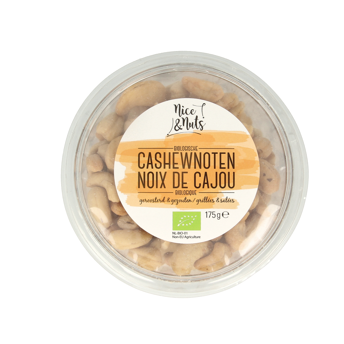 Nice & Nuts Cashewnoten met zeezout geroosterd bio 175.00 Gram