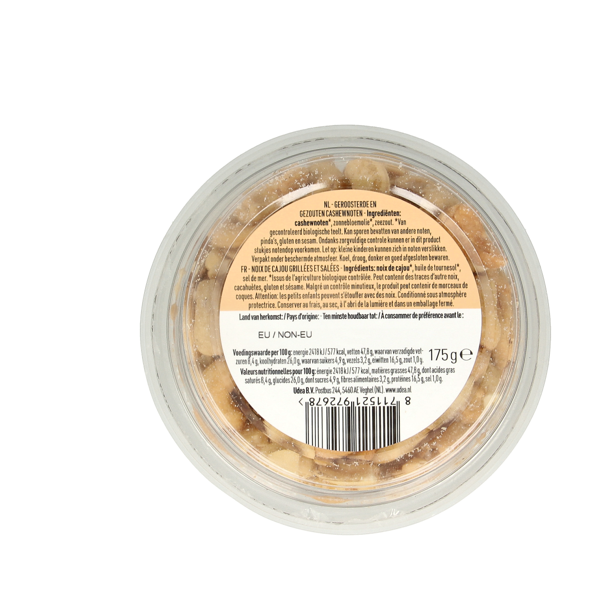 Nice & Nuts Cashewnoten met zeezout geroosterd bio 175.00 Gram