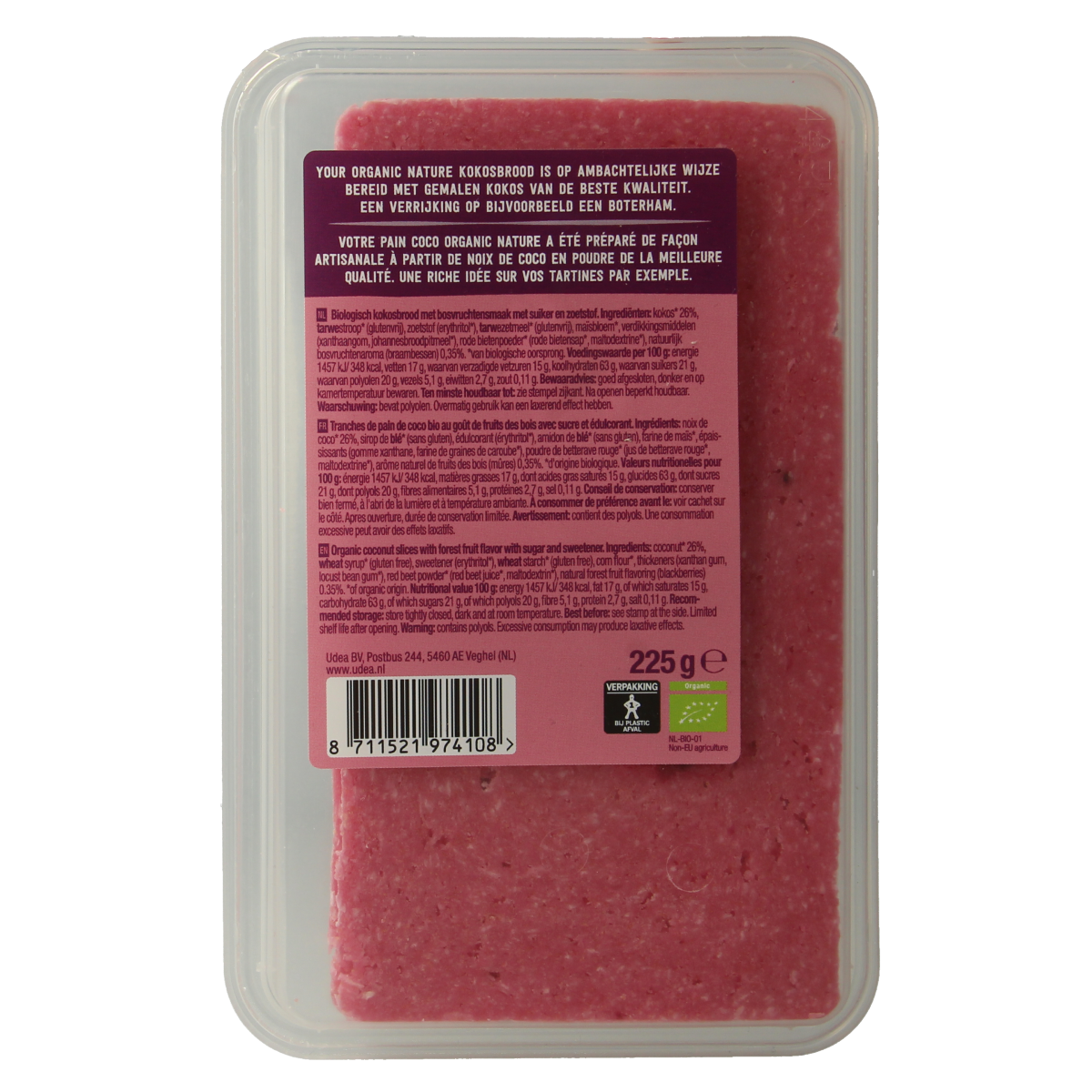 Your Organic Nature Kokosbrood bosvruchten bio 225.00 Gram