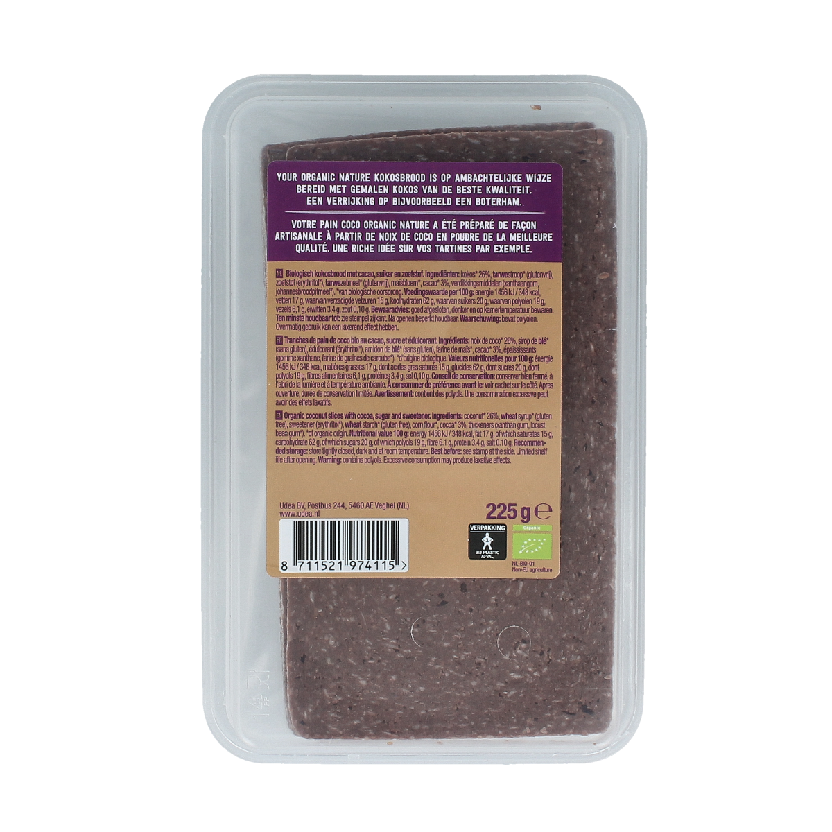 Your Organic Nature Kokosbrood cacao bio 225.00 Gram