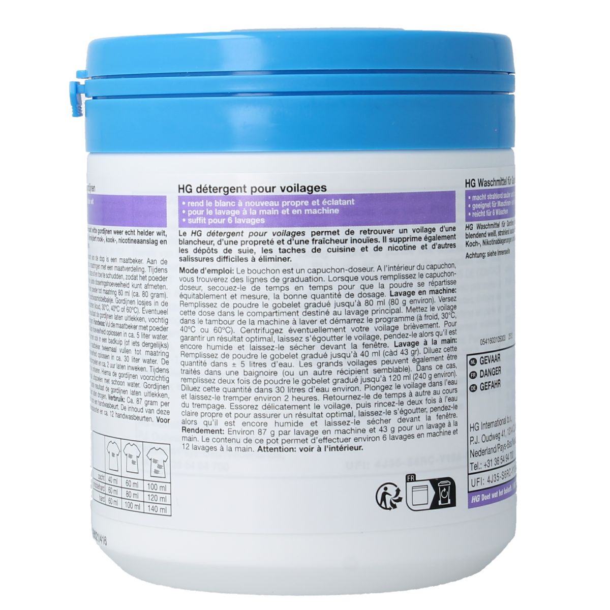 HG Wasmiddel voor vitrage 500.00 Gram