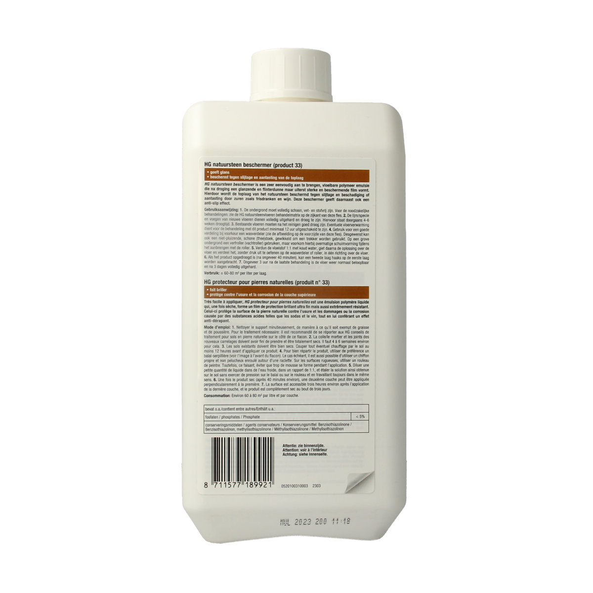 HG Natuursteen beschermer glans 1.00 Liter