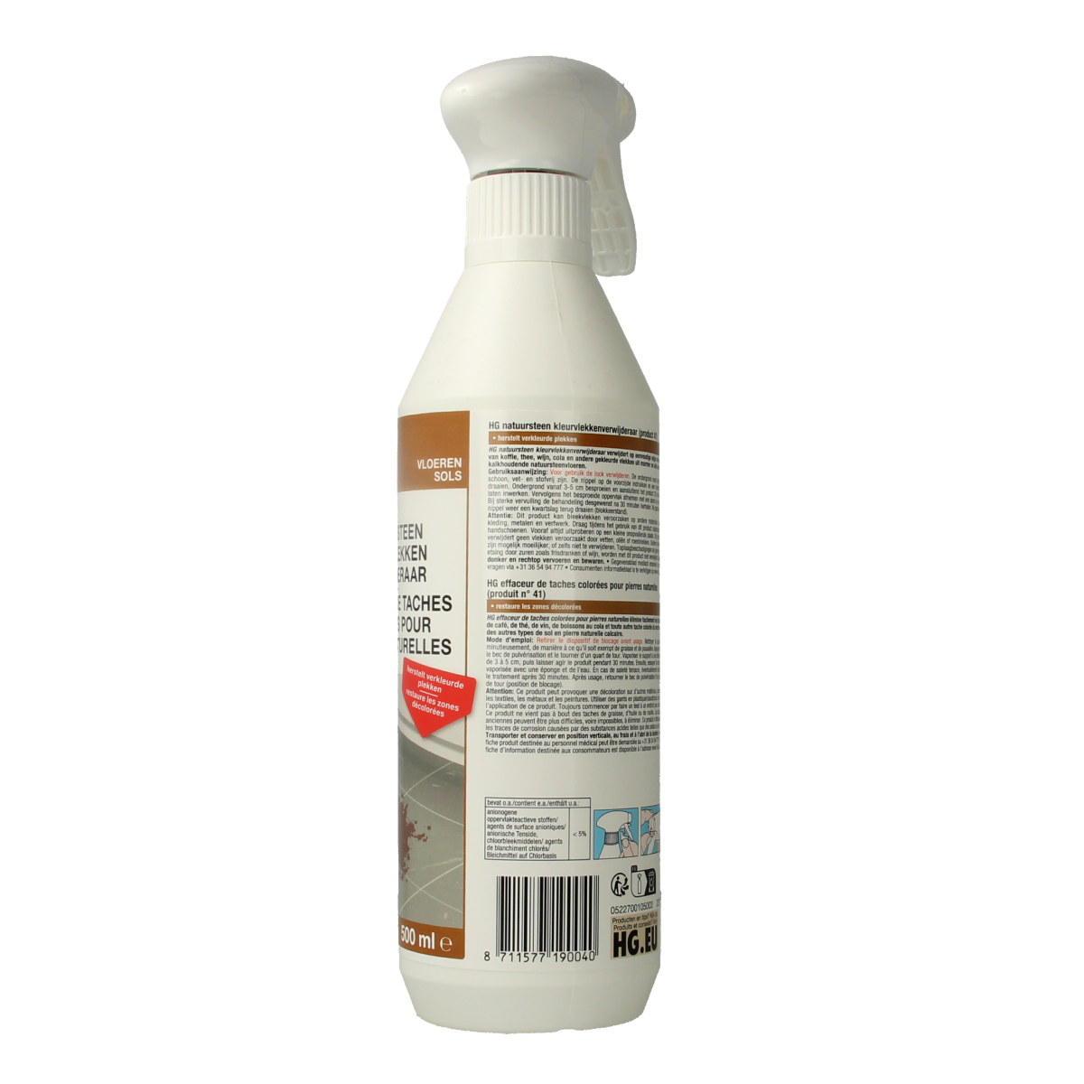 HG Natuursteen kleurvlek verwijderaar 500.00 Milliliter