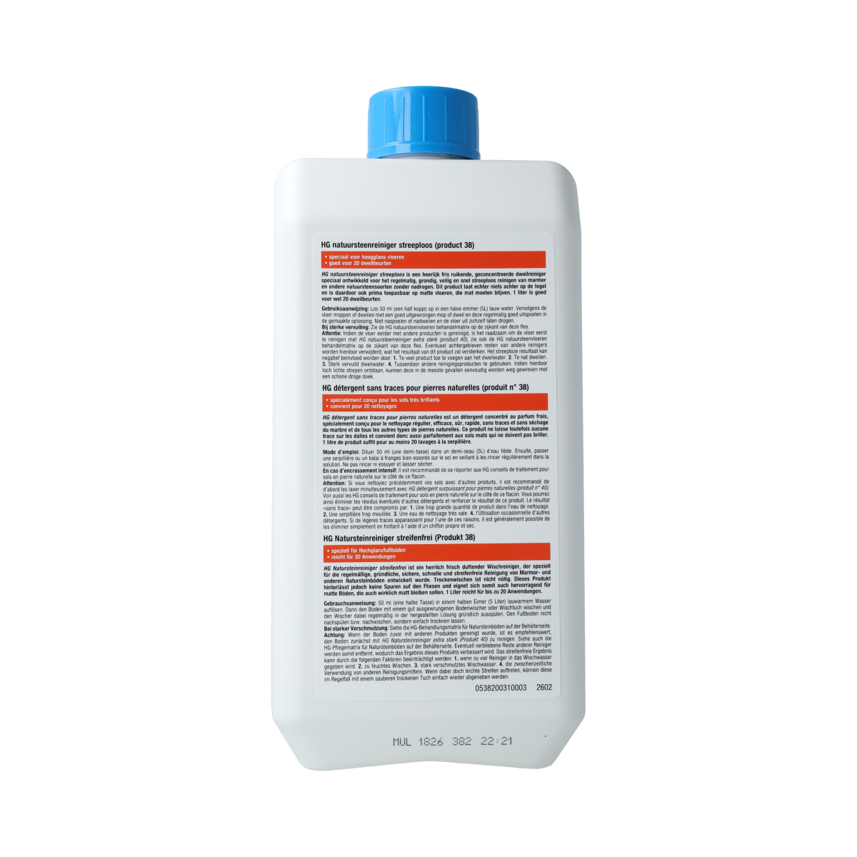 HG Natuursteen reiniger streeploos 1.00 Liter
