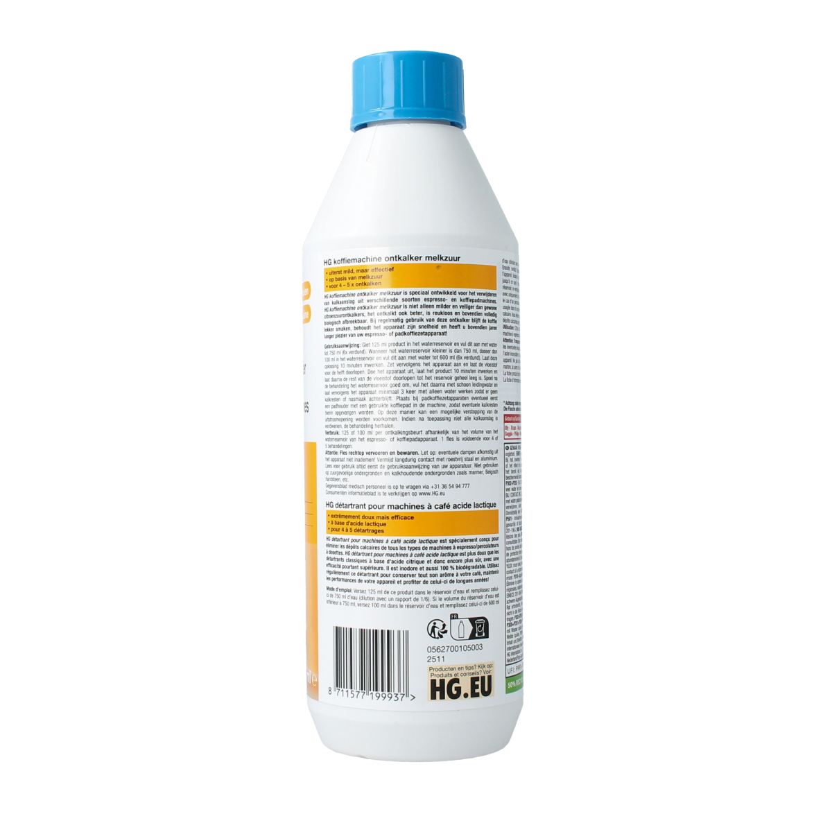 HG Koffiemachine ontkalker melkzuur 500.00 Milliliter