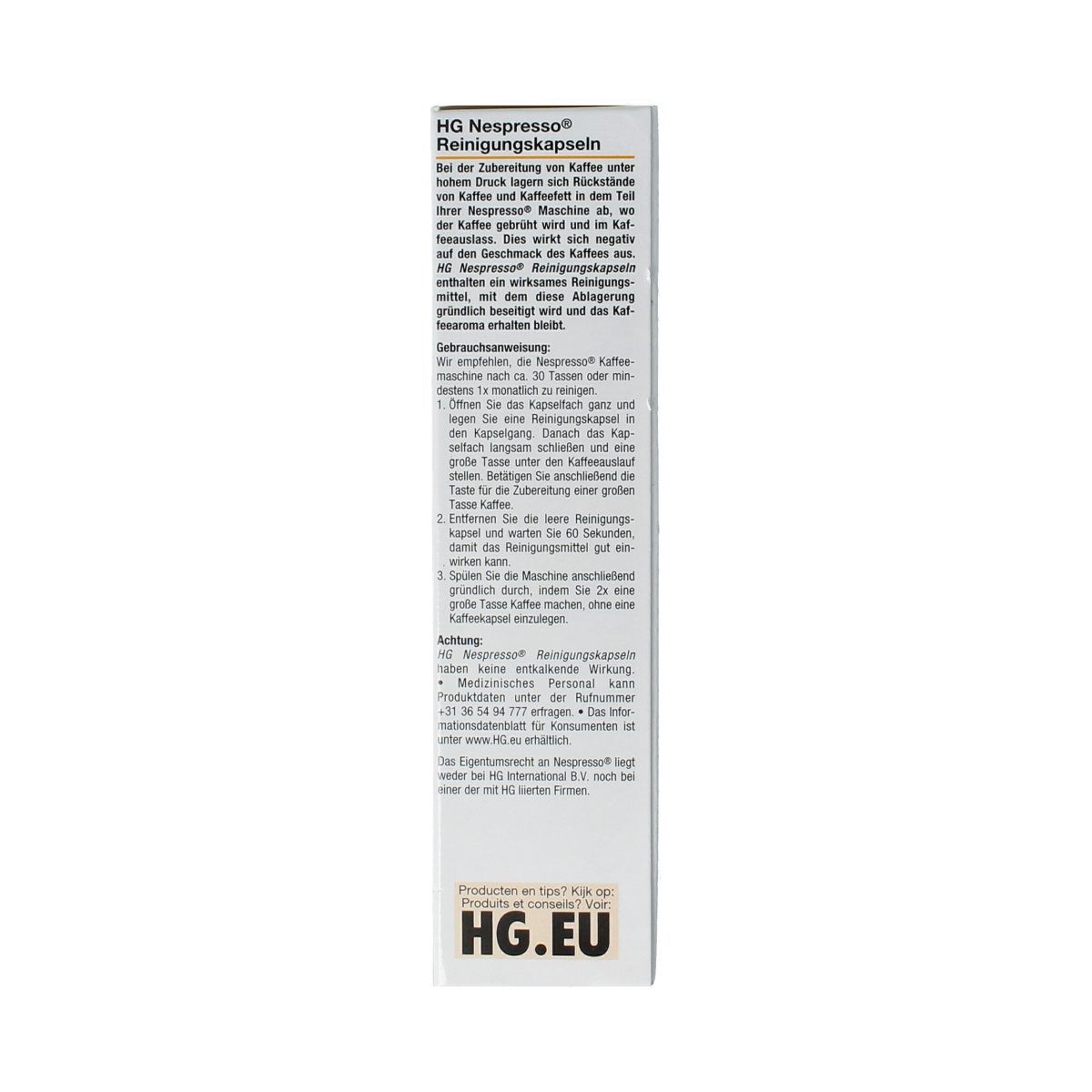 HG Reinigingscups Nespresso machine 6.00 Stuks