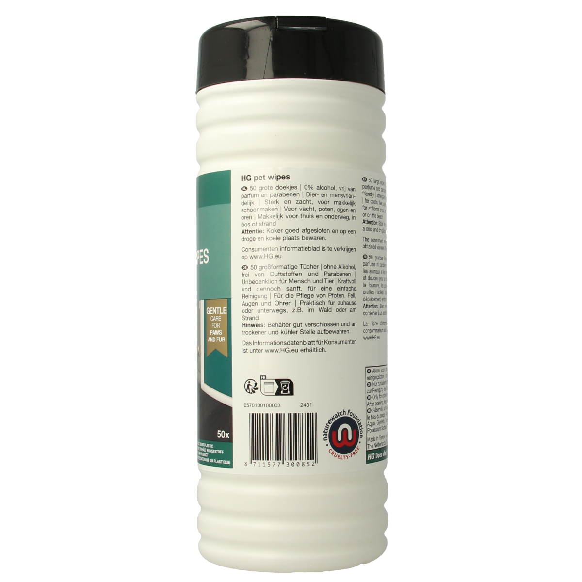 HG Pet wipes 50.00 Stuks