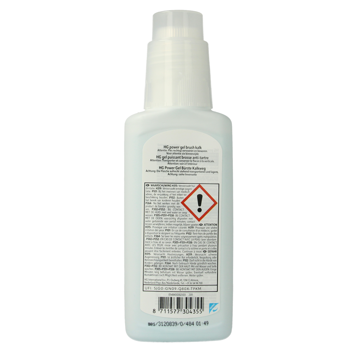 HG Power gel brush kalk 250.00 Milliliter