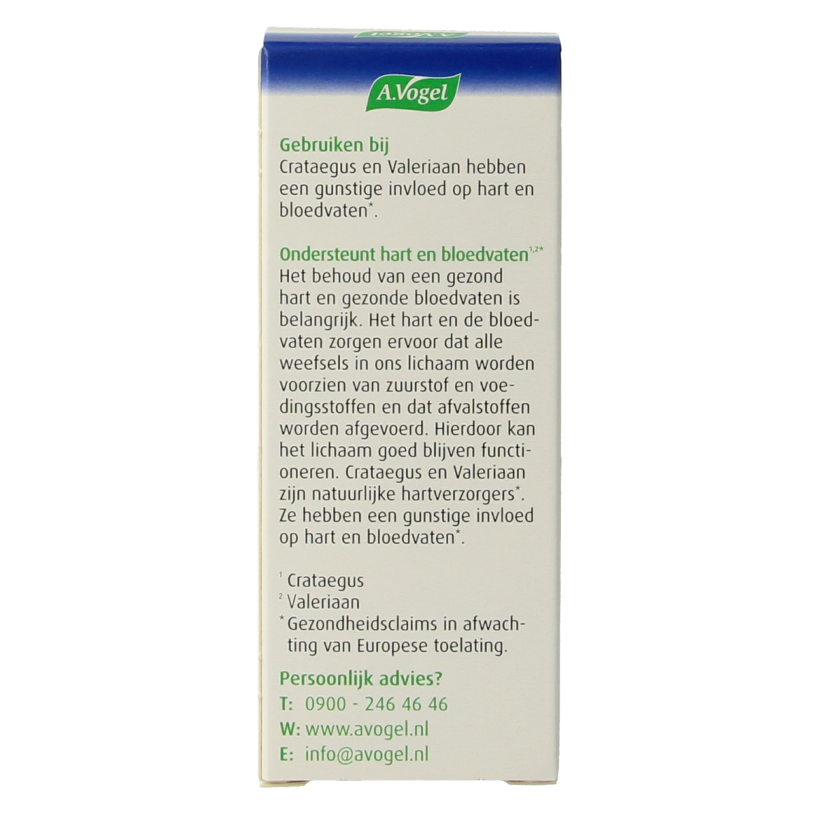 A Vogel Crataegus + valeriaan tabletten 80.00 Tabletten