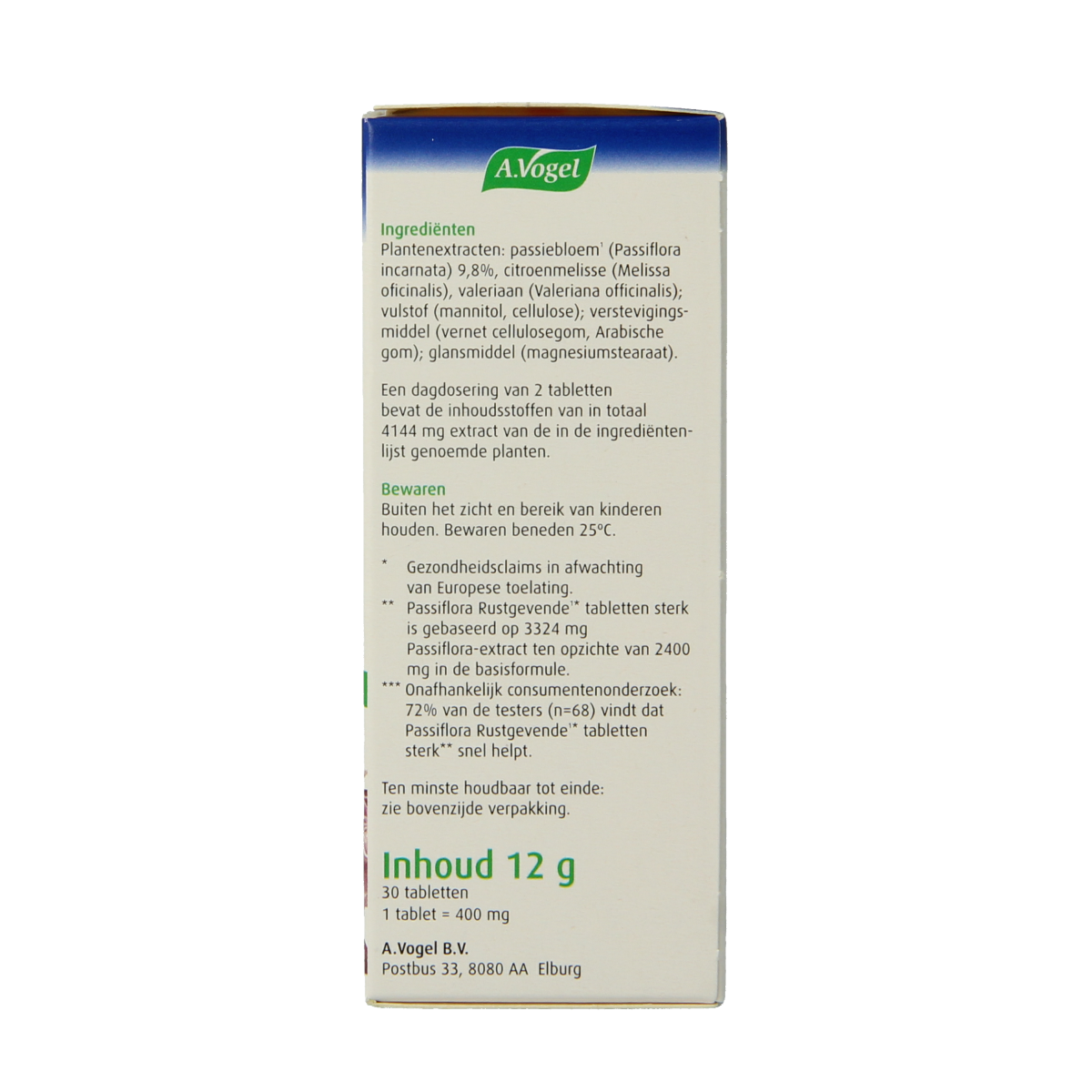 A Vogel Passiflora rustgevende tabletten sterk 30.00 Tabletten