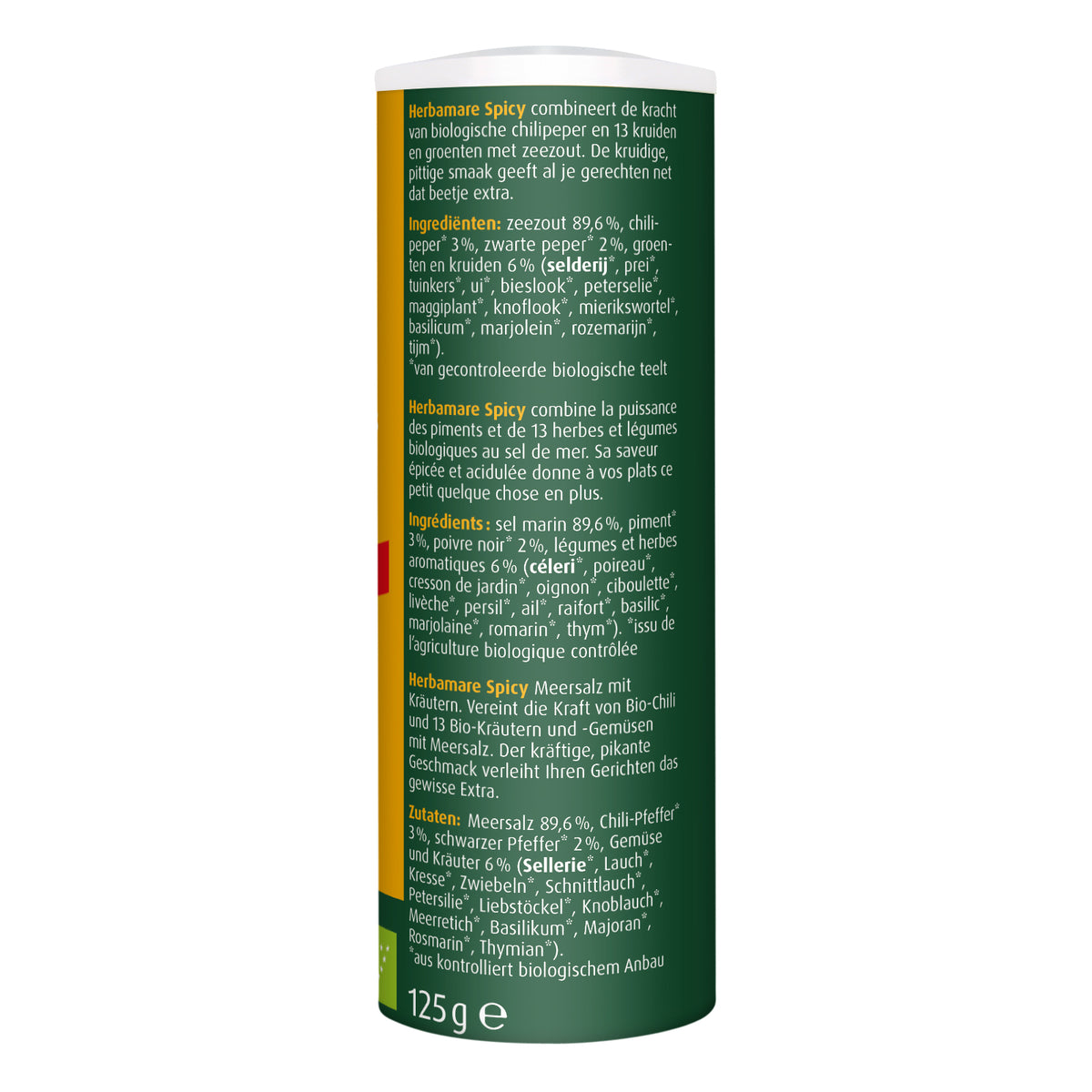 A Vogel Herbamare kruidenzout spicy bio 125.00 Gram