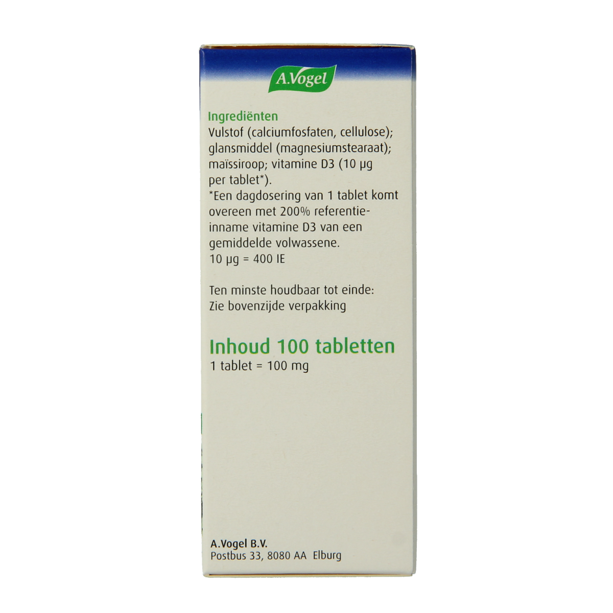 A Vogel Vitamine D3 10ug 100.00 Tabletten