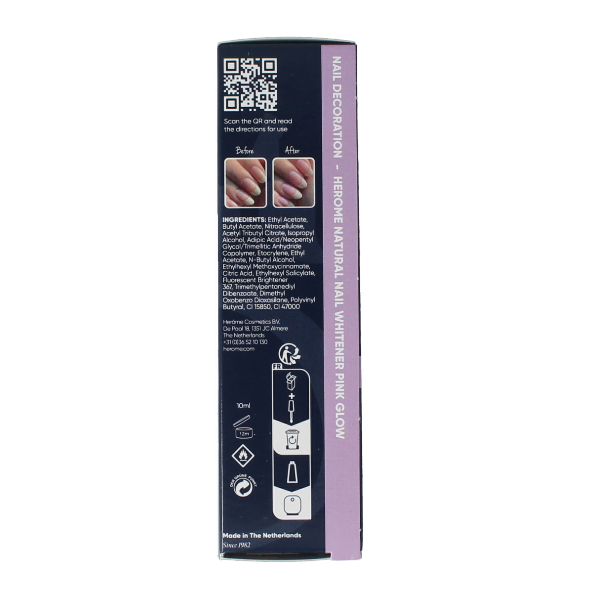Herome Natural nail whitener pink glow 10.00 Milliliter