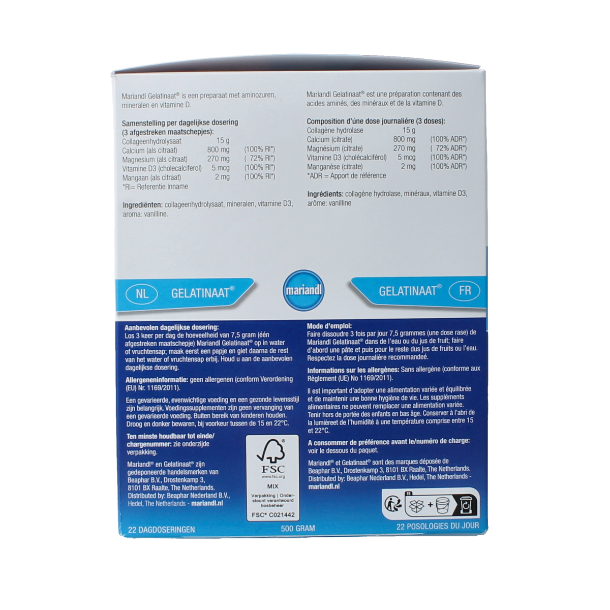 Mariandl Classic (gelatinaat) 500.00 Gram