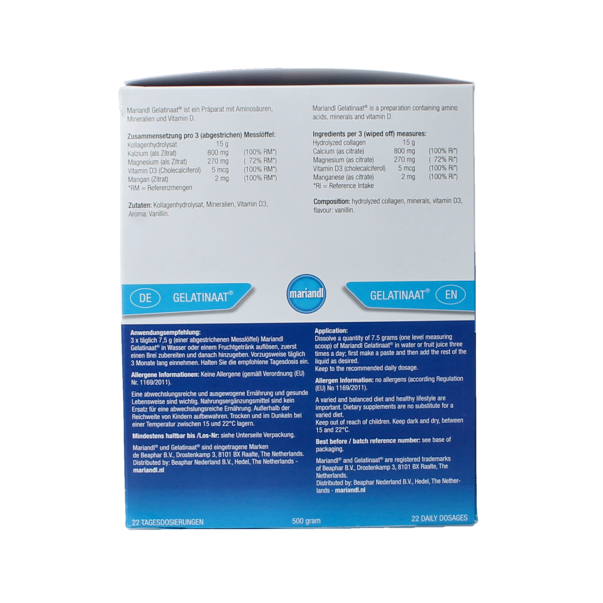 Mariandl Classic (gelatinaat) 500.00 Gram