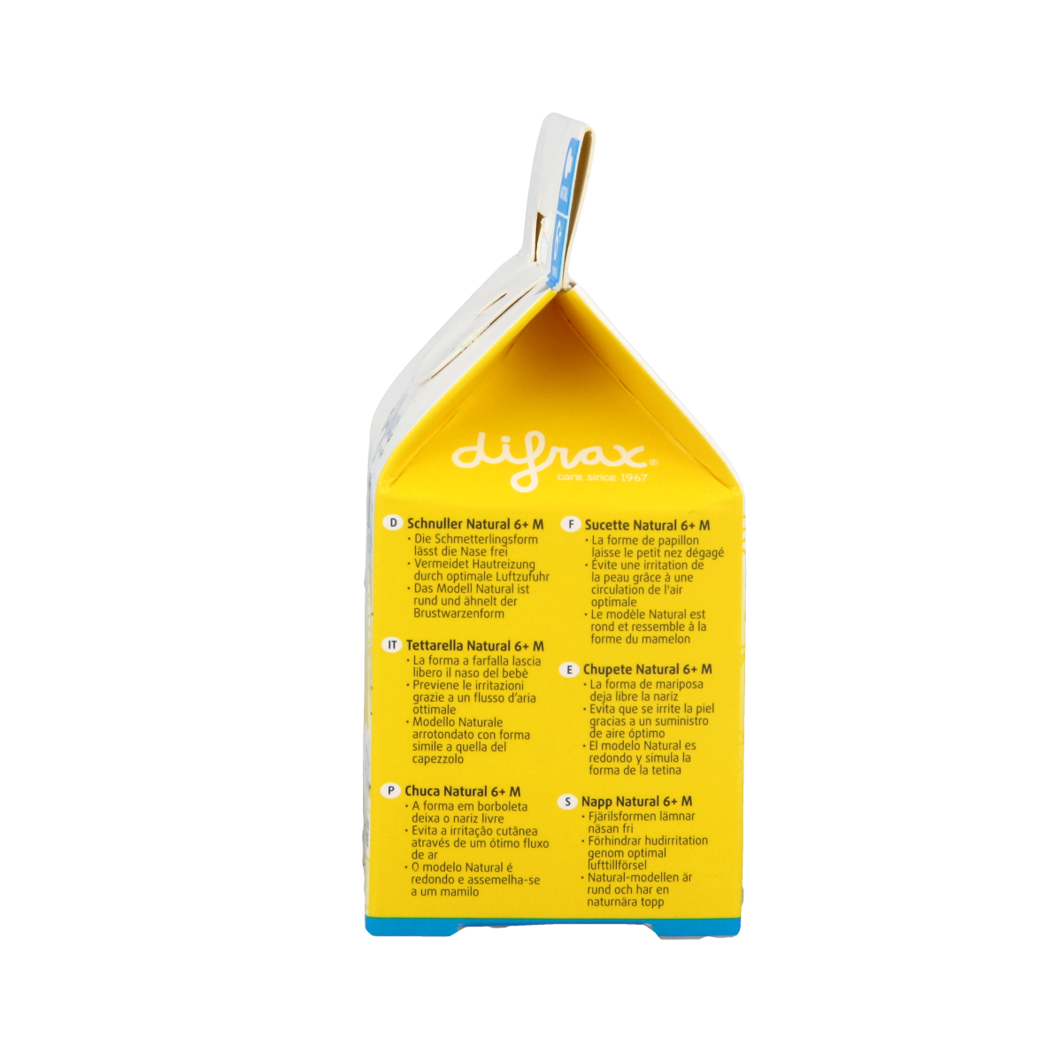 Difrax Fopspeen natural 6+ maanden met ring  1.00 Stuks