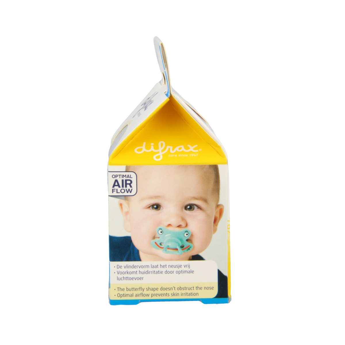 Difrax Fopspeen natural 6+ maanden met ring  1.00 Stuks
