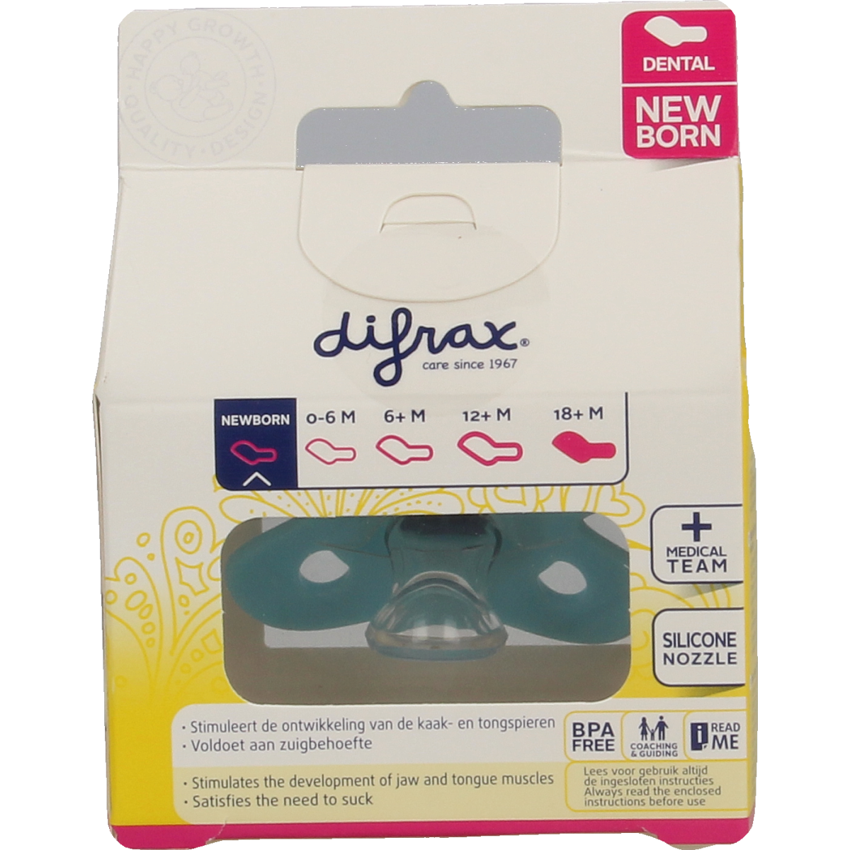 Difrax Fopspeen mini newborn dental 1.00 Stuks
