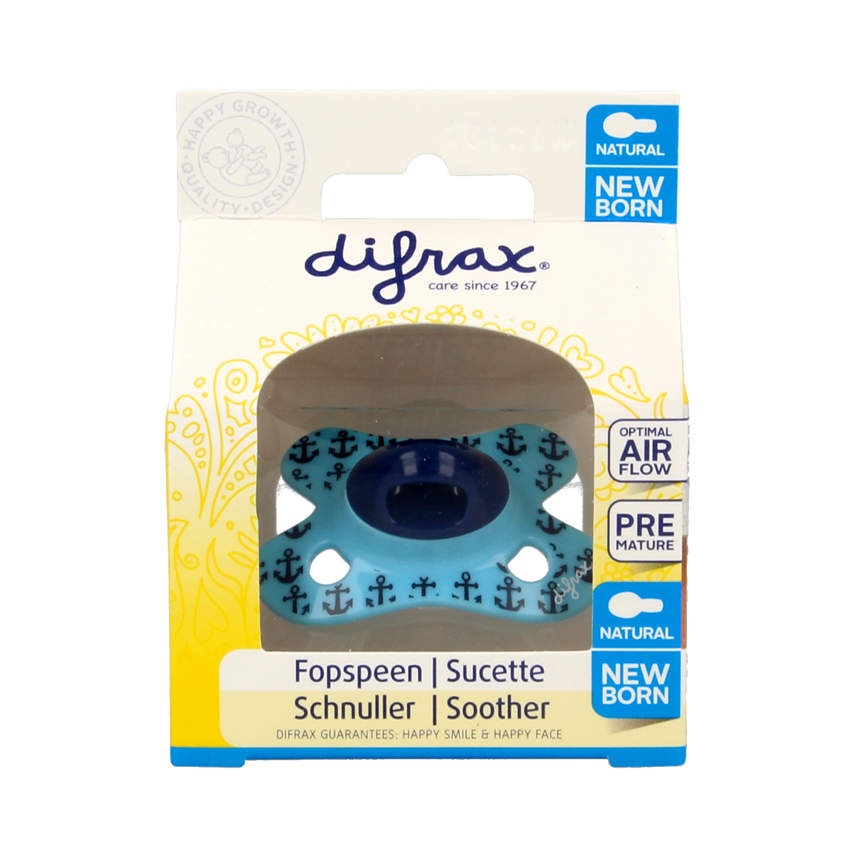 Difrax Fopspeen natural newborn  1.00 Stuks