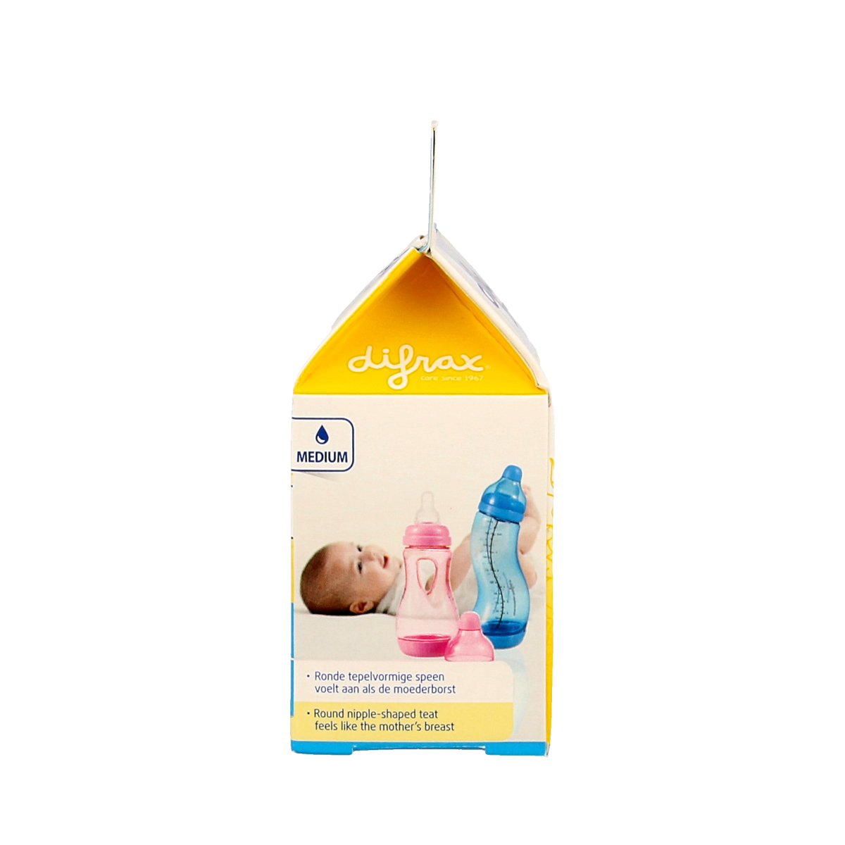 Difrax Flesspeen medium natural 2.00 Stuks