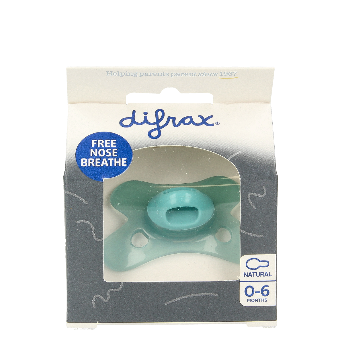 Difrax Fopspeen natural 0-6 maanden ocean 1.00 Stuks