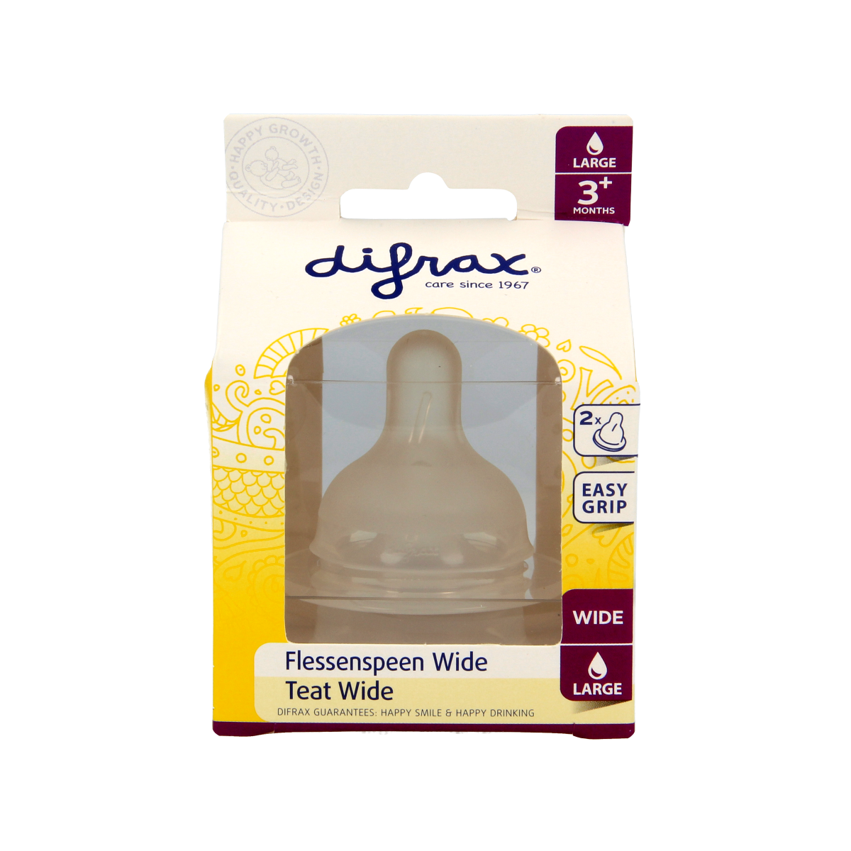 Difrax Flesspeen soft breed large 2.00 Stuks