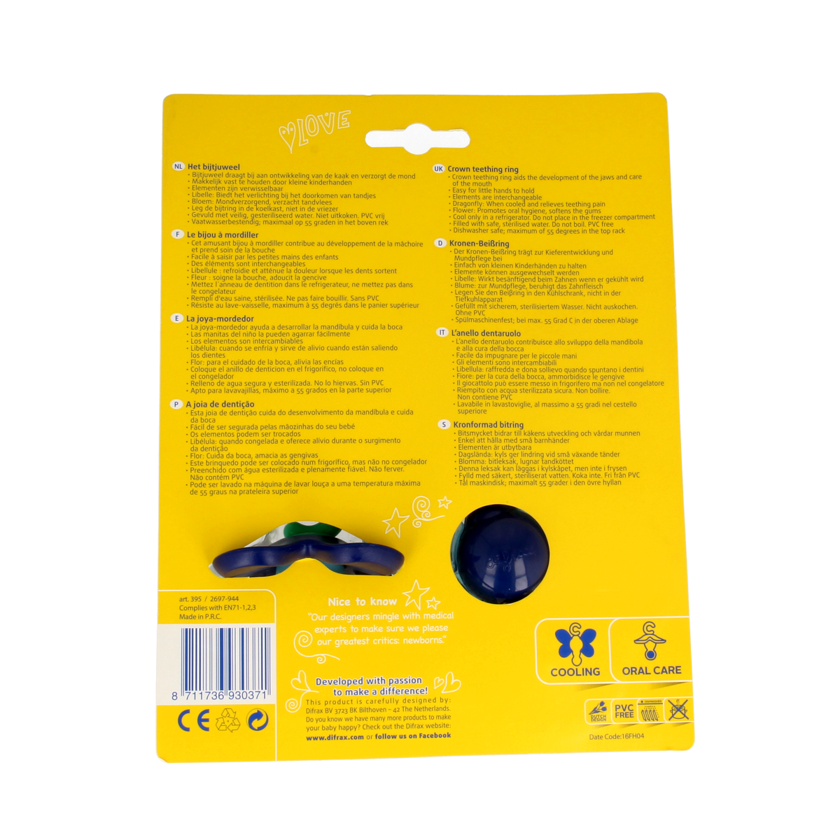 Difrax Bijtjuweel assorti 1.00 Stuks