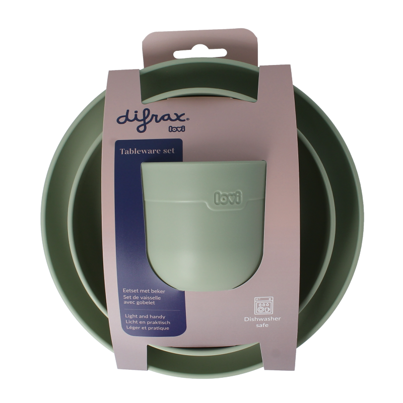 Difrax Lovi eetset met beker pistachio 1 Set