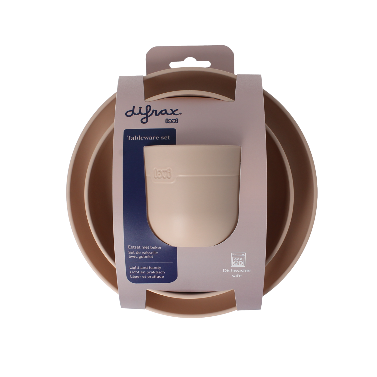 Difrax Lovi eetset met beker nude 1.00 Set