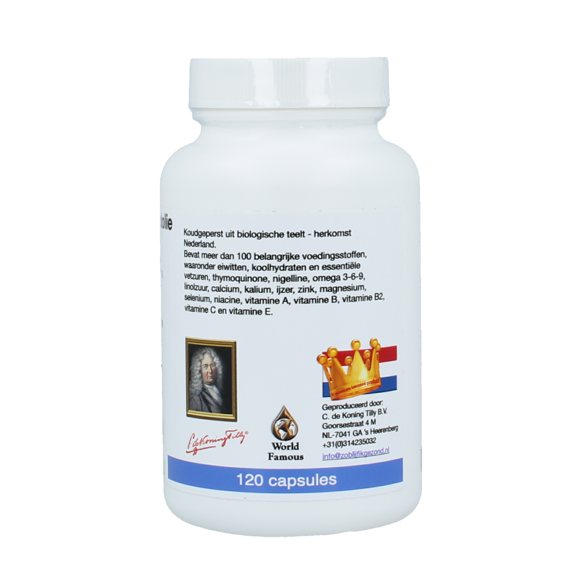 De Koning Tilly Zwarte komijnzaad 120.00 Capsules