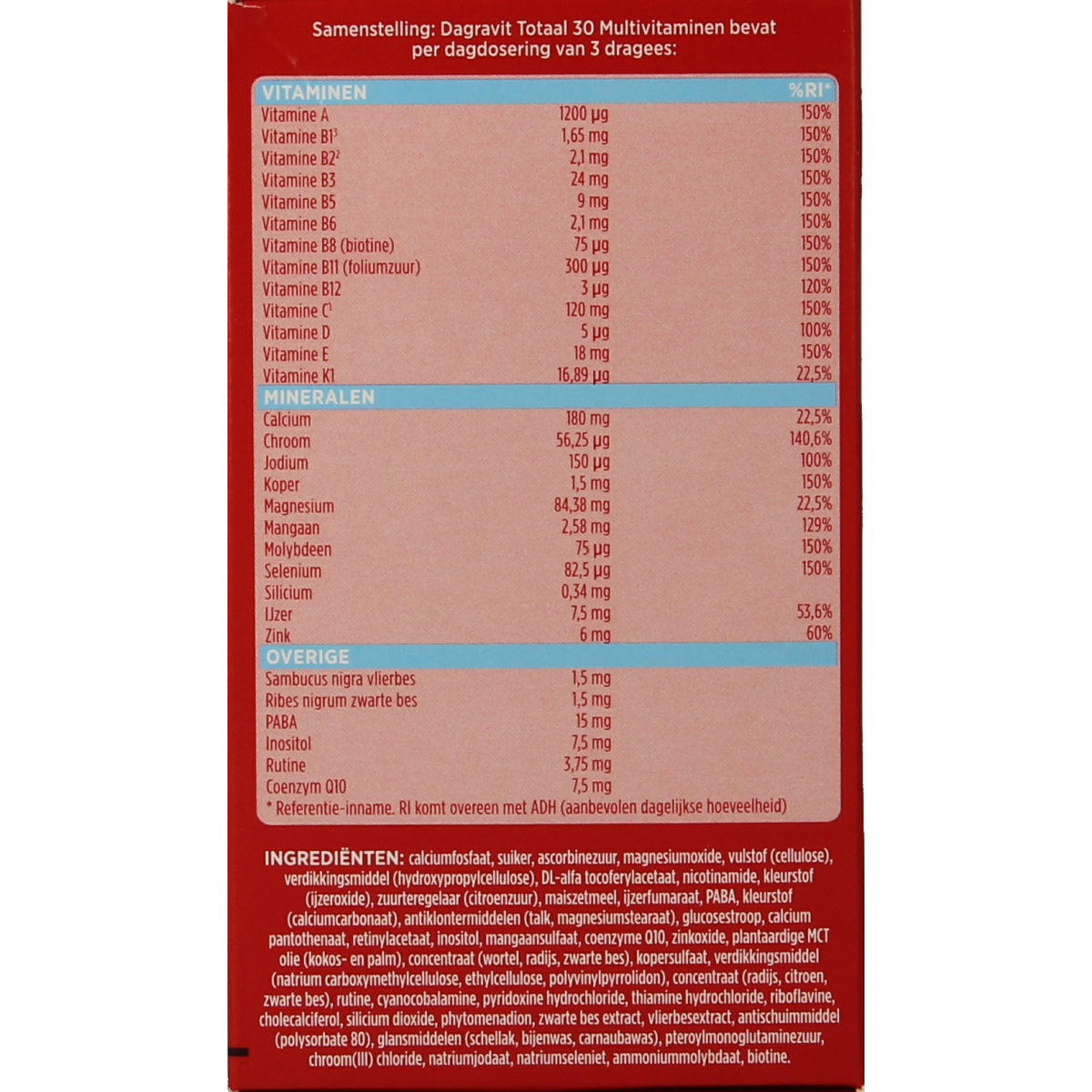 Dagravit Totaal 30 tijdelijk 50 dragees gratis 500.00 Dragees
