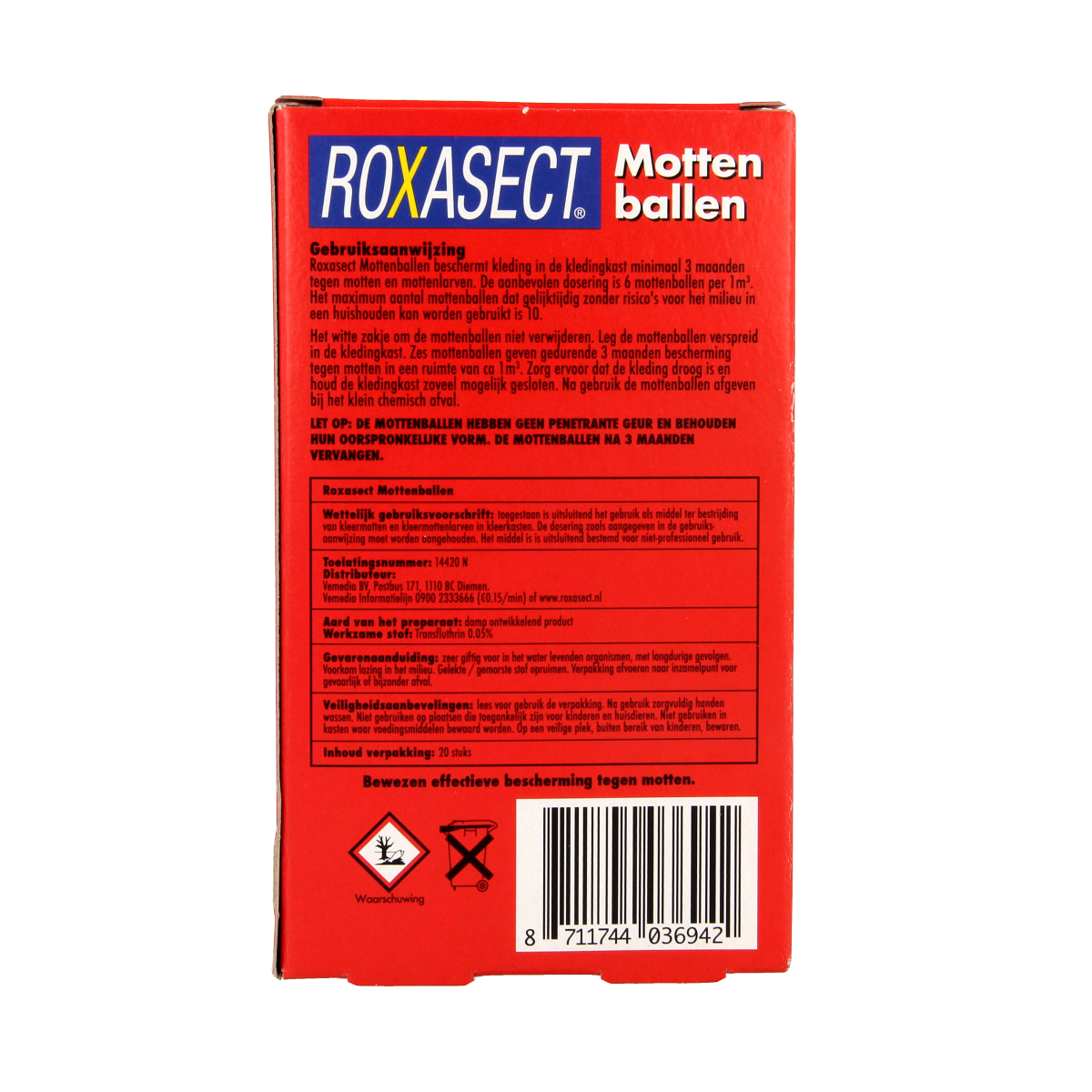 Roxasect Mottenballen 20.00 Stuks