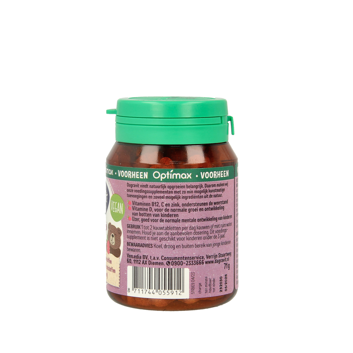 Dagravit Natural kids framboos 60.00 Tabletten
