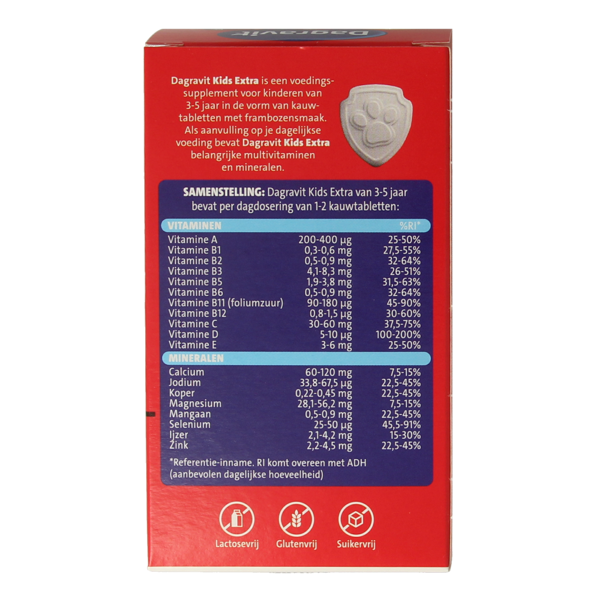 Dagravit Kids extra 3 - 5 jaar 60.00 Kauwtabletten