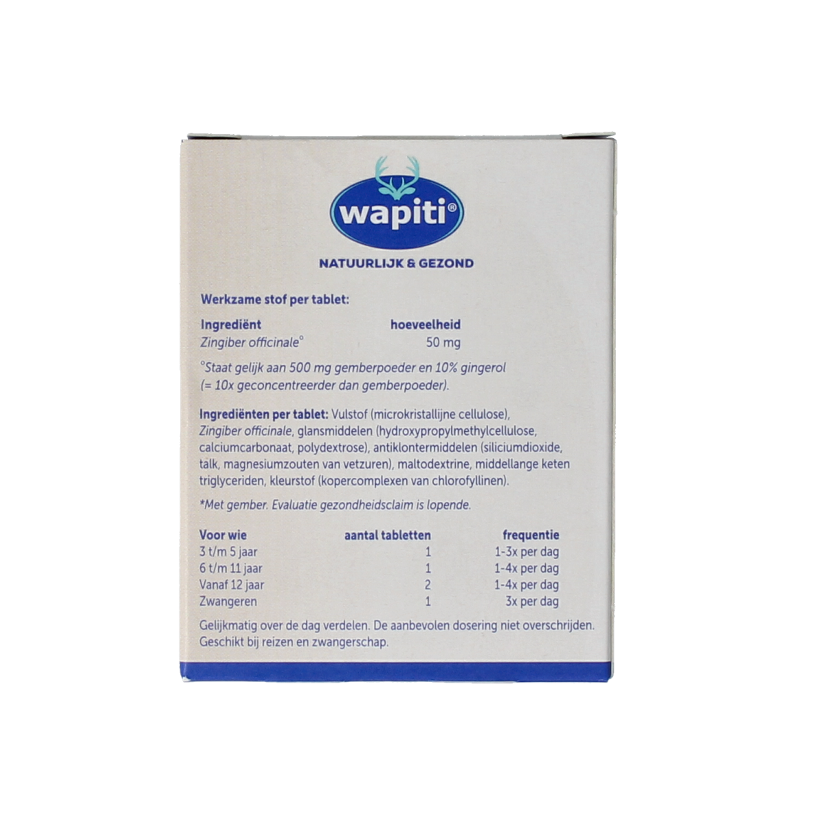Wapiti Antimetil gember 30.00 Tabletten