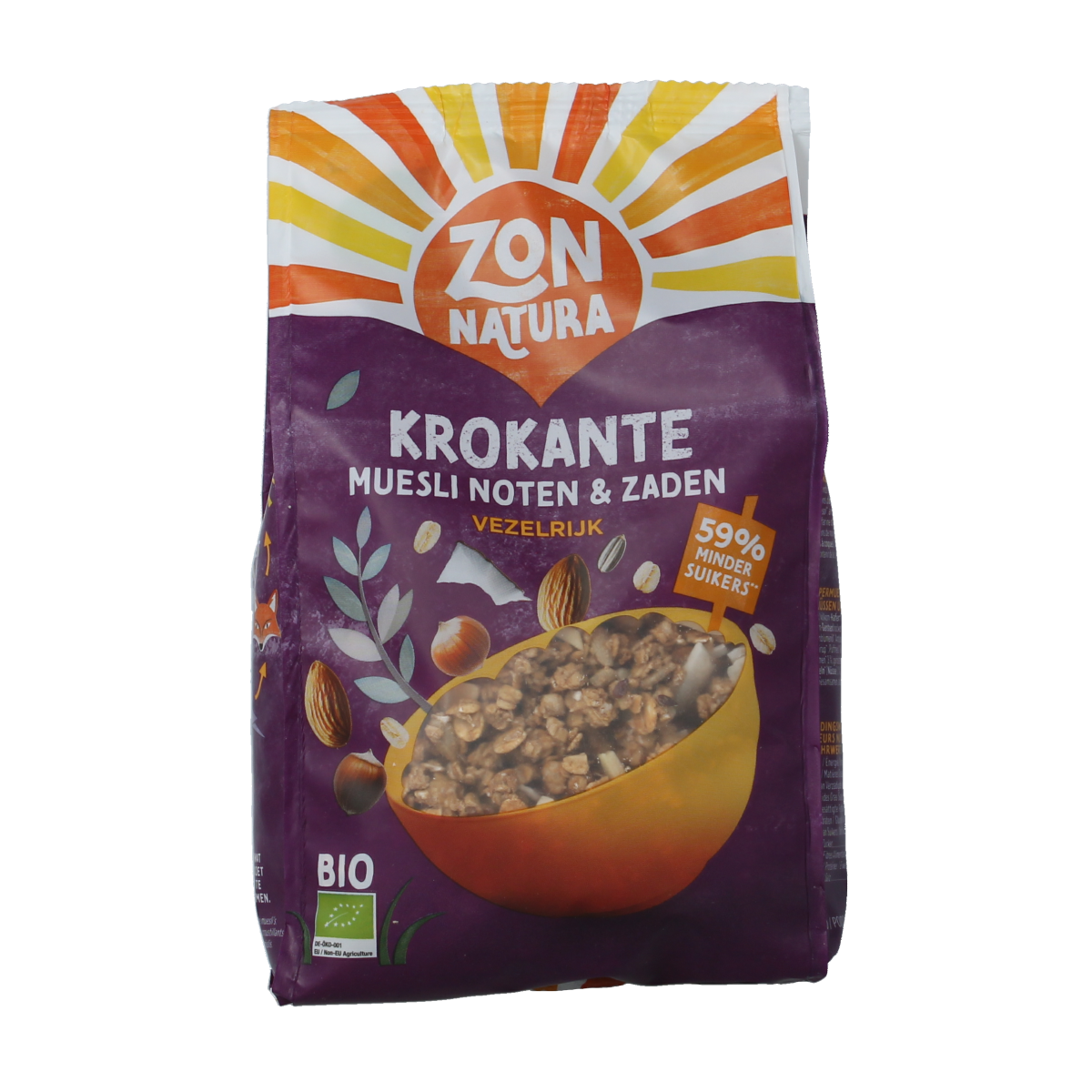 Zonnatura Krokante muesli noten en zaden bio 375.00 Gram