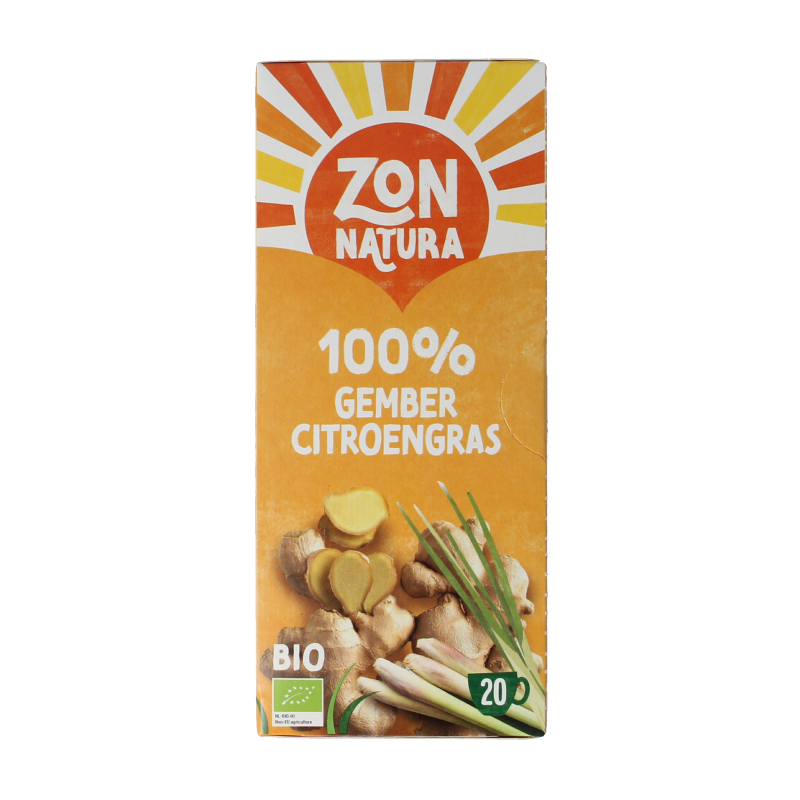 Zonnatura Gember citroengras thee bio 20 Zakjes