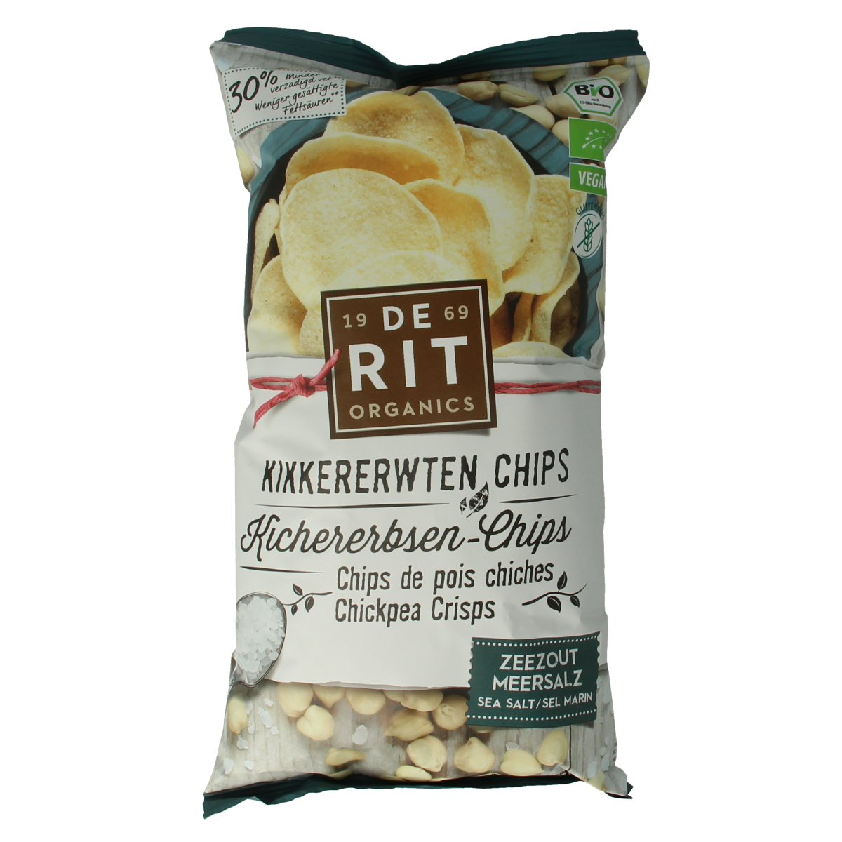 De Rit Kikkererwtenchips zeezout bio 75.00 Gram