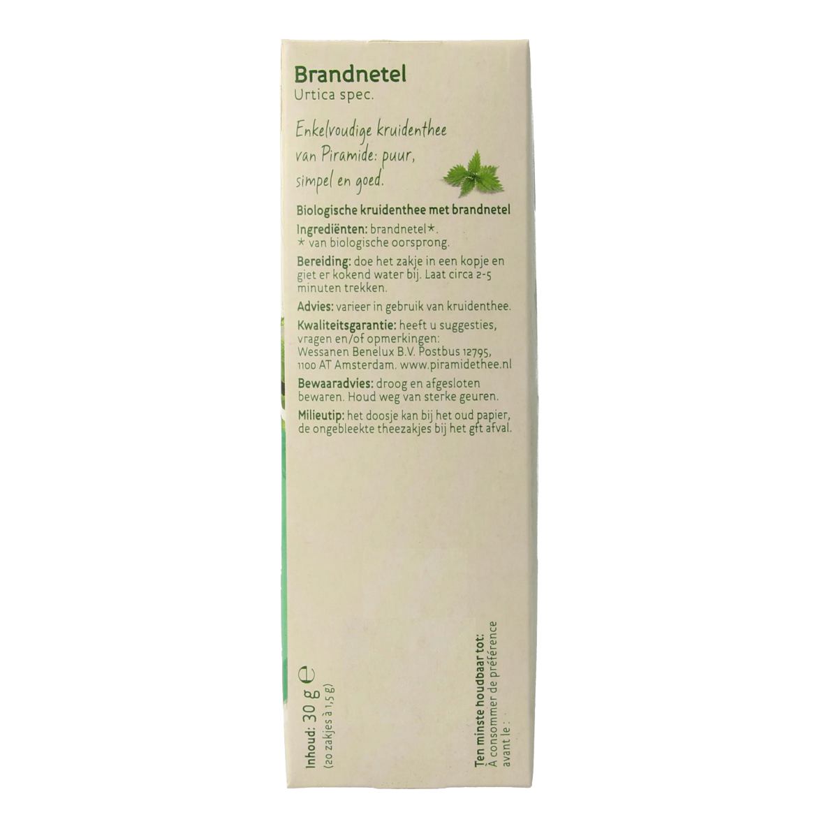 Piramide Brandnetel thee eko bio 20.00 Zakjes
