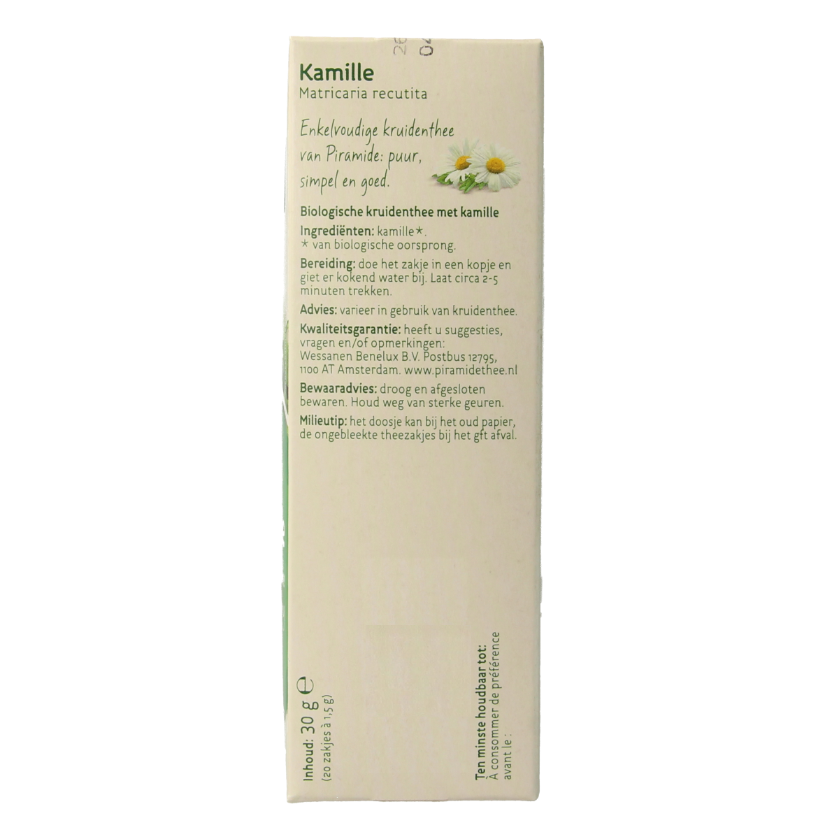 Piramide Kamille thee eko bio 20.00 Zakjes