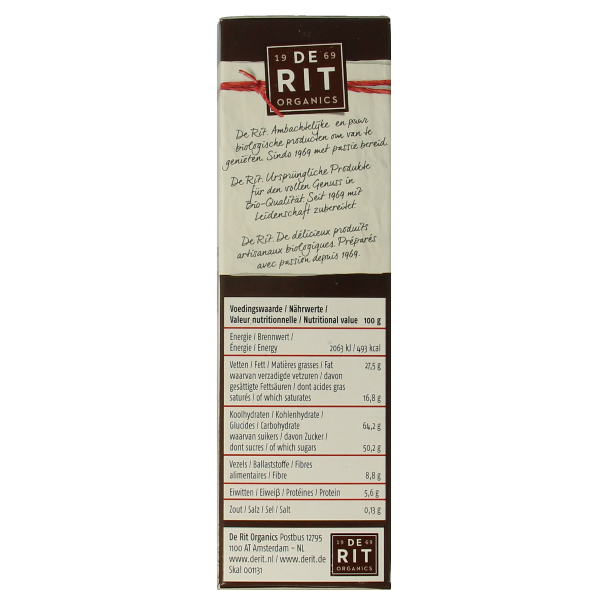 De Rit Chocoreale hagelslag extra puur bio 200.00 Gram