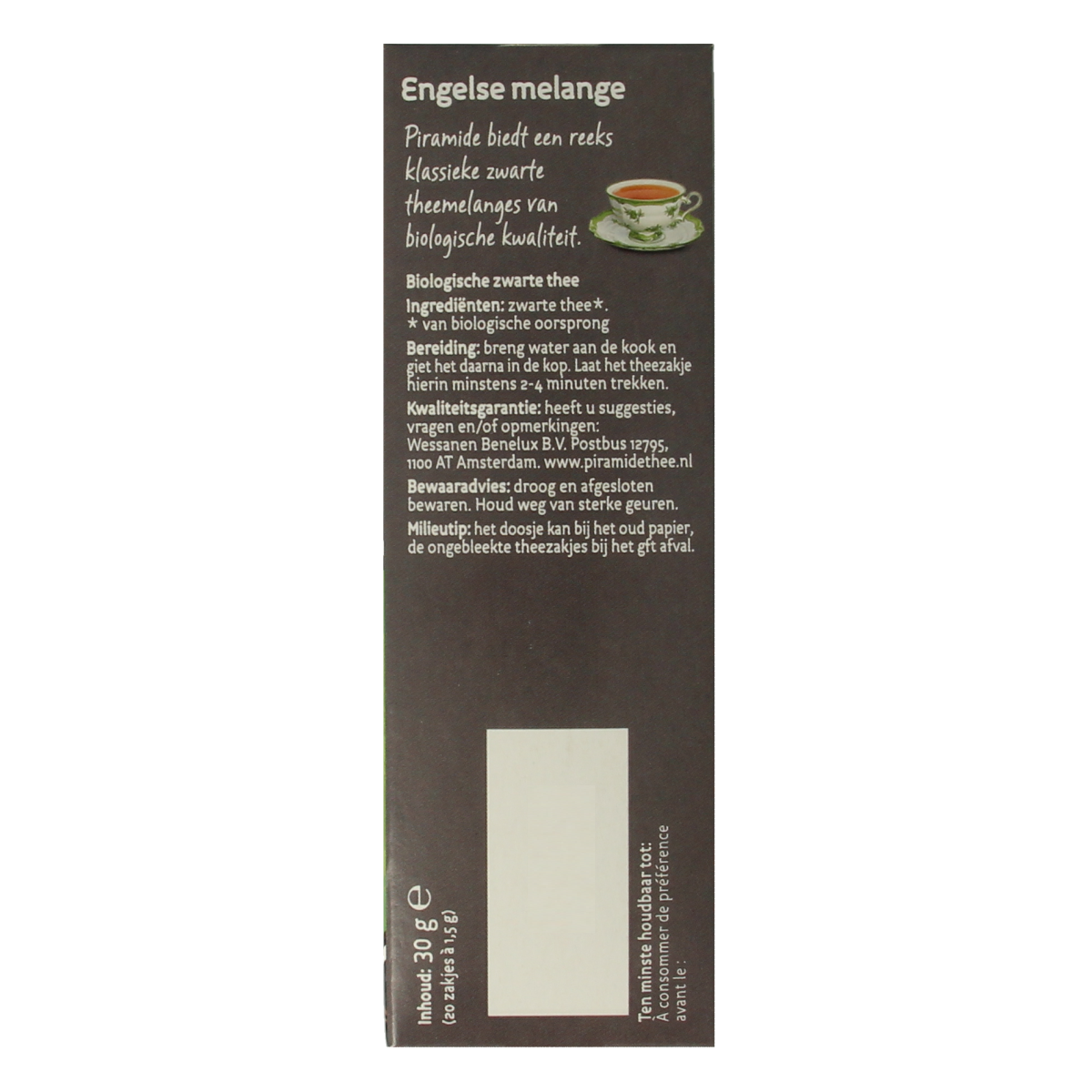 Piramide Engelse melange thee bio 20.00 Zakjes