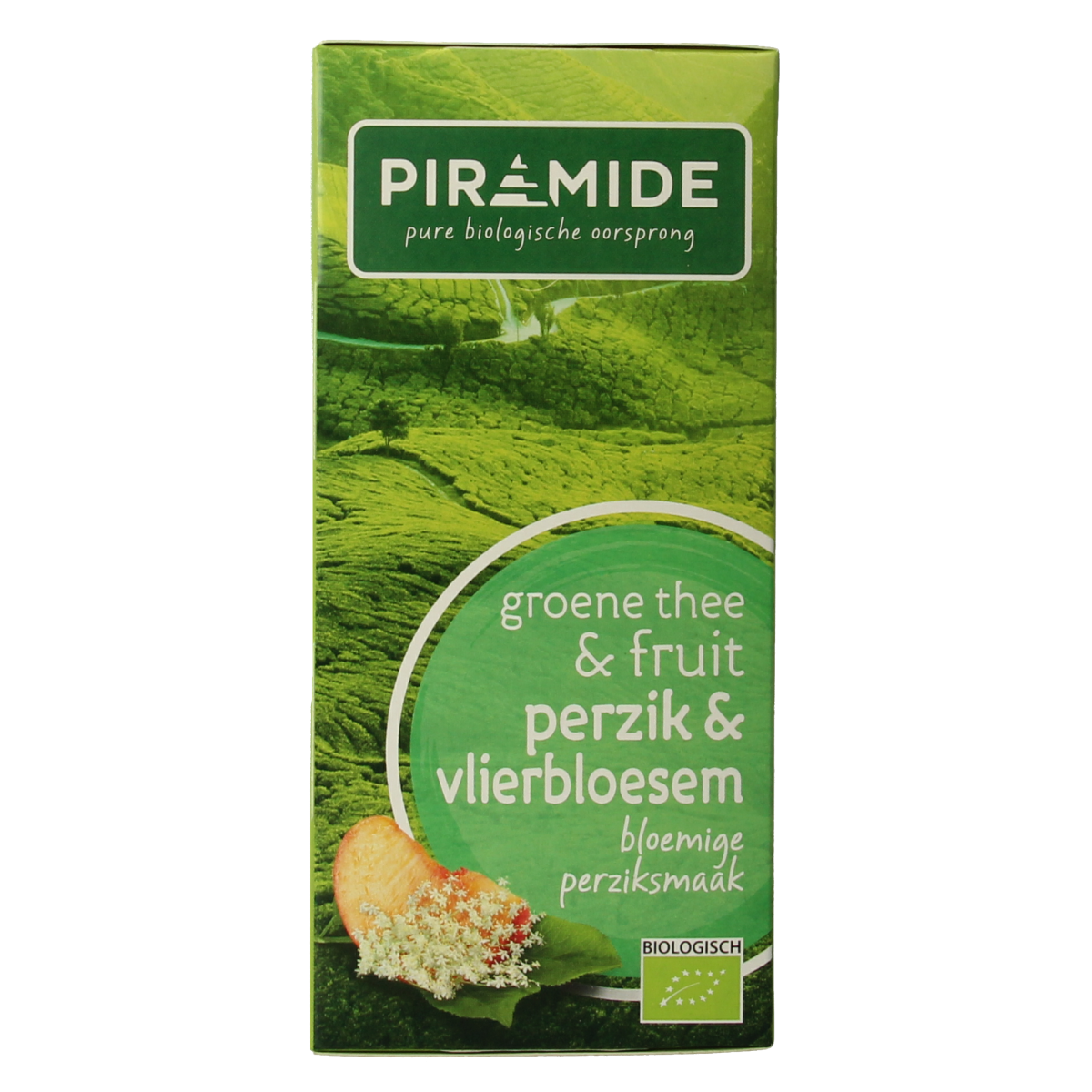 Piramide Groene thee perzik vlierbloesem bio 20.00 Zakjes