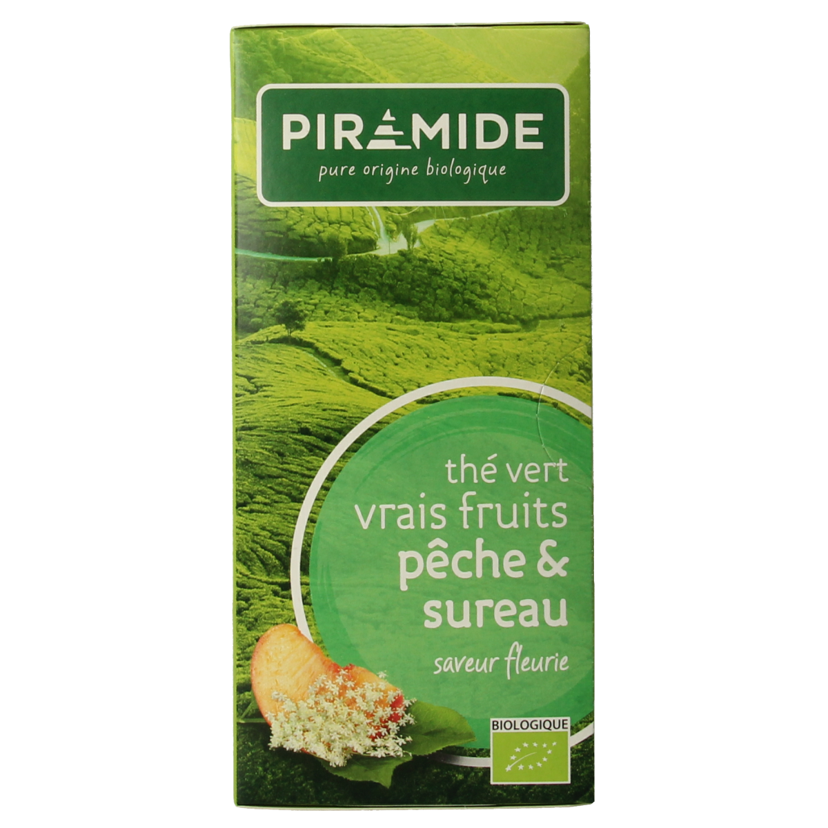 Piramide Groene thee perzik vlierbloesem bio 20.00 Zakjes