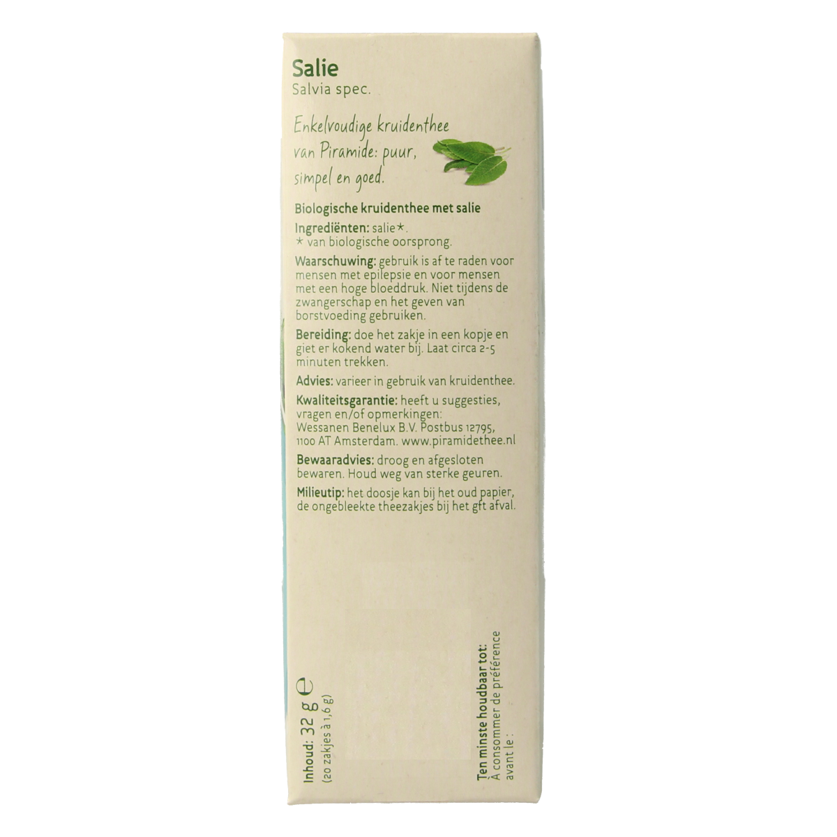 Piramide Salie thee eko bio 20.00 Zakjes
