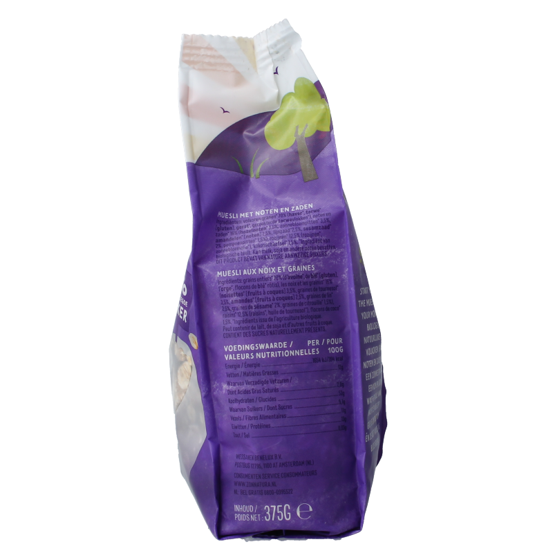 Zonnatura Muesli noten en zaden bio 375 Gram