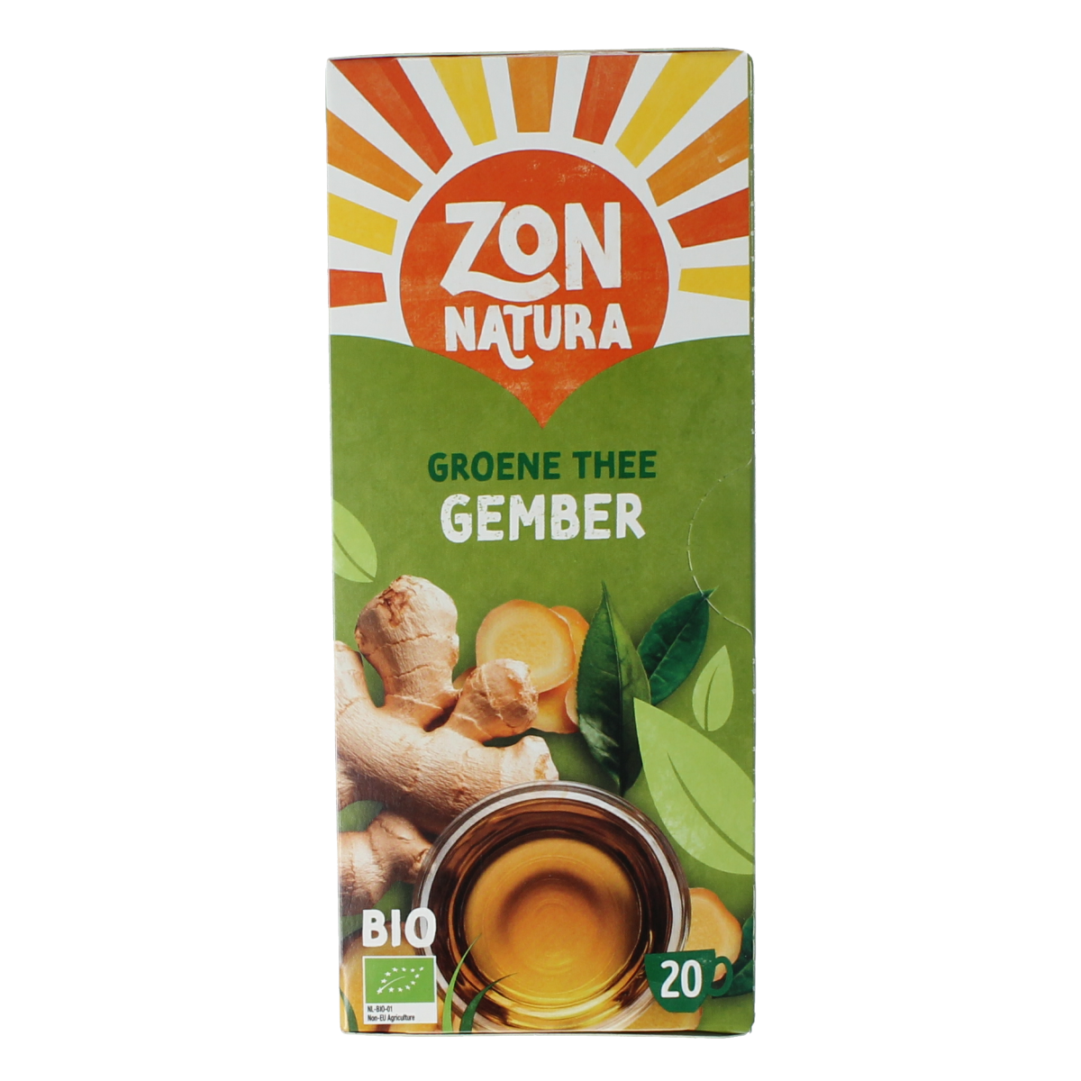 Zonnatura Groene thee gember bio 20.00 Zakjes